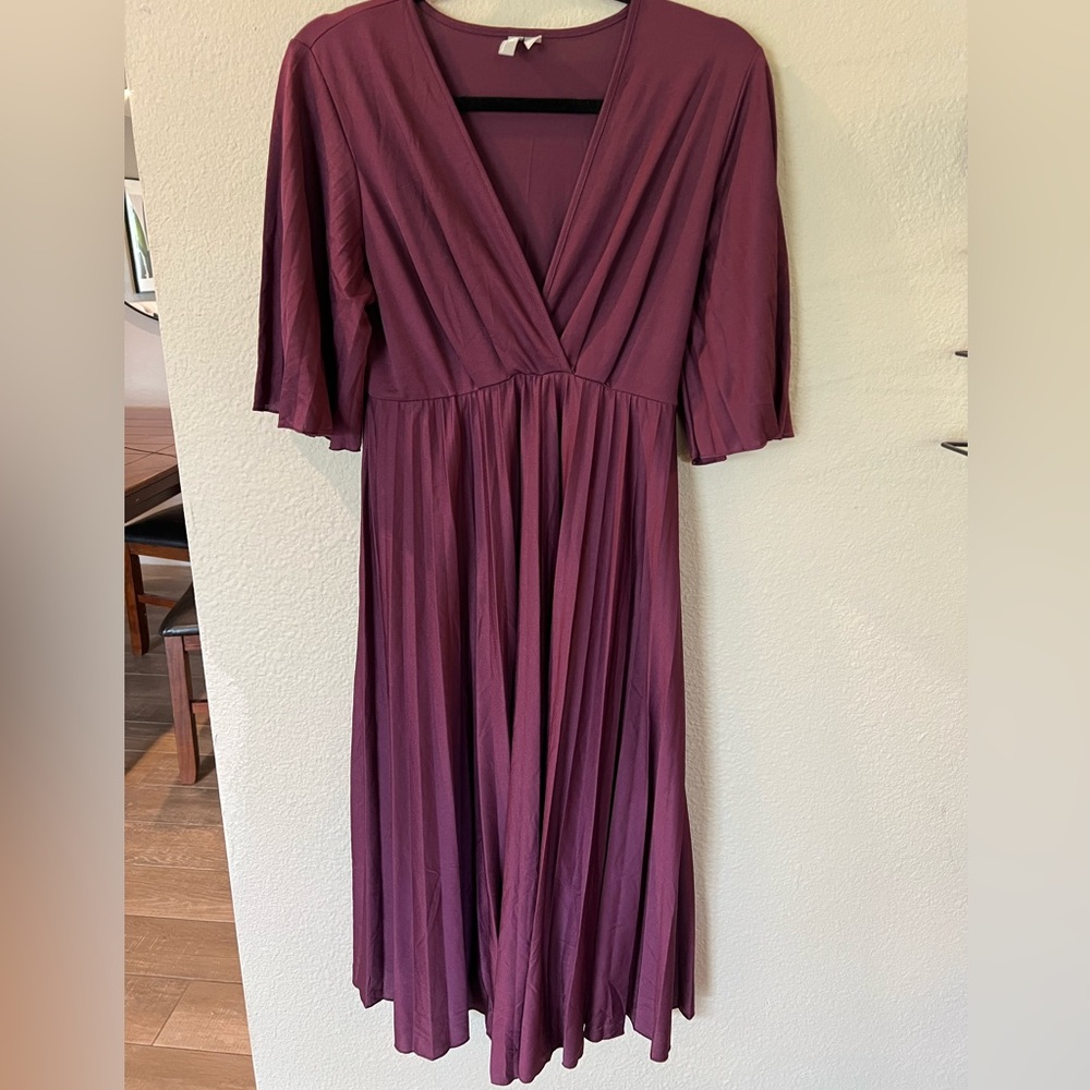 Flutter sleeve pleated surplice ASOS maternity dress